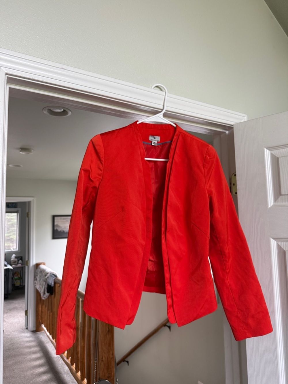 Worthington Orange/Red Open-Front Womens Blazer
